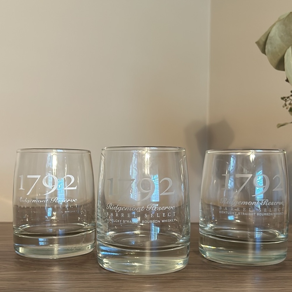 3 1792 Ridgemont Reserve Bourbon Glasses